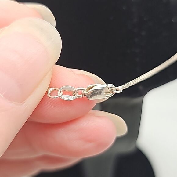 Necklace and Earrings 925 Mother of Pearl Blue Pink White 925 Box Chain 19" - Picture 6 of 9